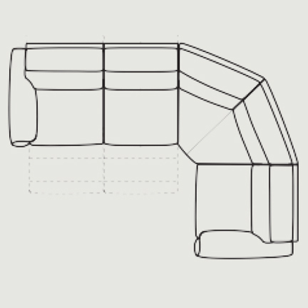 Layout B: Four Piece Sectional 115" x 90" (two recliners)