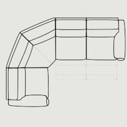 Layout C: Four Piece Sectional 90" x 115" (two recliners)