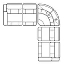 Layout D:  Five Piece Reclining Sectional 118.5" x 118.5" (2 recliners)