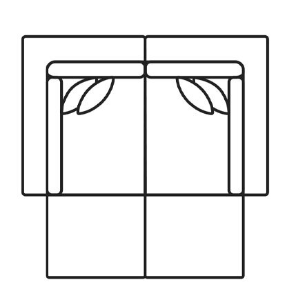 Layout A:  Four Piece Sectional 88.5" x 92"