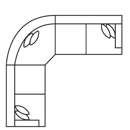 Layout A:  Five Piece Sectional 128" x 128"