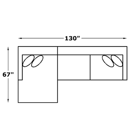 Layout A: Two Piece Sectional 67" x 130"