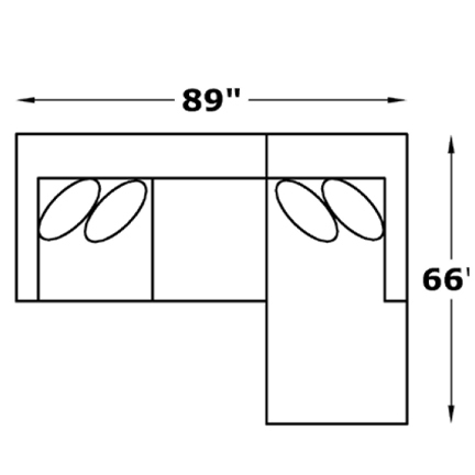 Layout A: Two Piece Sectional 89" x 96"