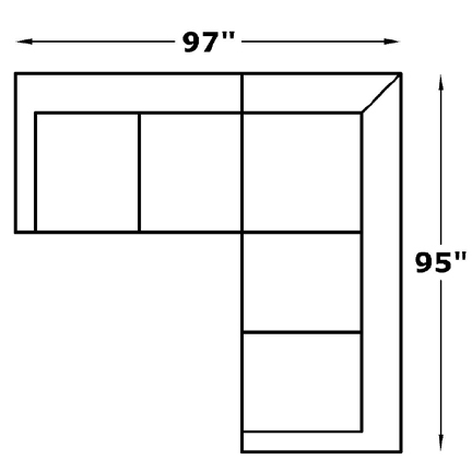 Layout B: Two Piece Sectional 97" x 95"