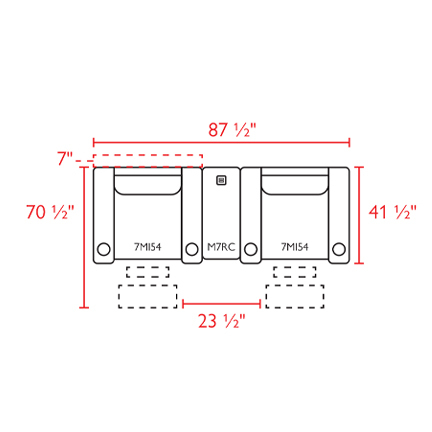 Layout B: Three Piece Sectional 87.5" (2 recliners)