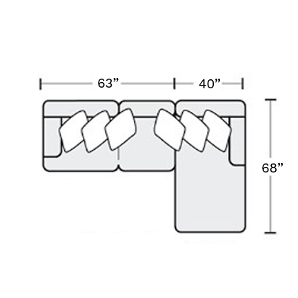 Layout B: Two Piece Sectional 103" x 68"
