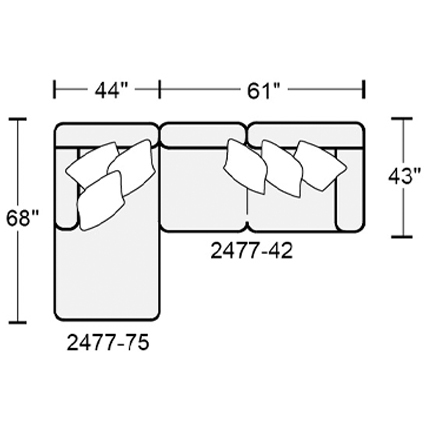 Layout A: Two Piece Sectional 68" x 105"