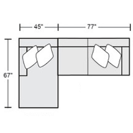 Layout A: Two Piece Sectional 67" x 122"