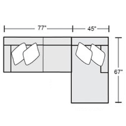 Layout B: Two Piece Sectional 122" x 67"