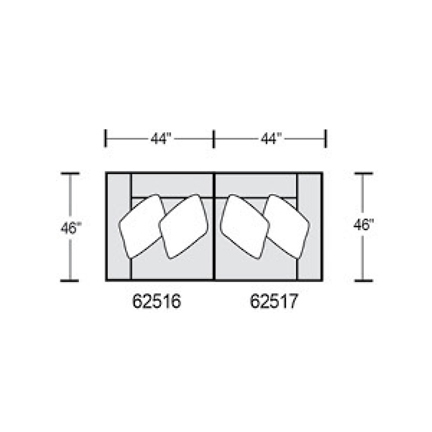 Layout B: Two Piece Sectional 88" wide (2 recliners)