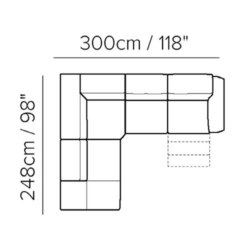 Layout A: Two Piece Reclining Sectional 98" x 118"