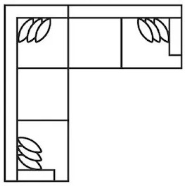 Layout A: Three Piece Sectional 98" x 98"