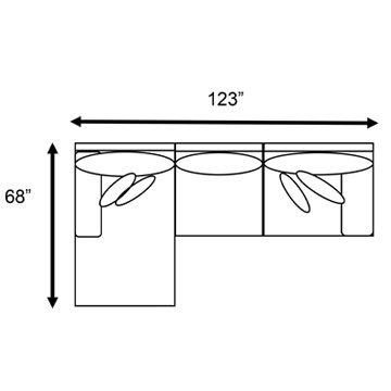 Layout A: Two Piece Sectional (Chaise Left Side - 68" x 123"