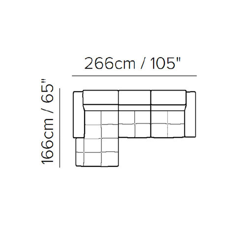 Layout D:  Two Piece Reclining Sectional (Chaise Left Side) 105" x 65"