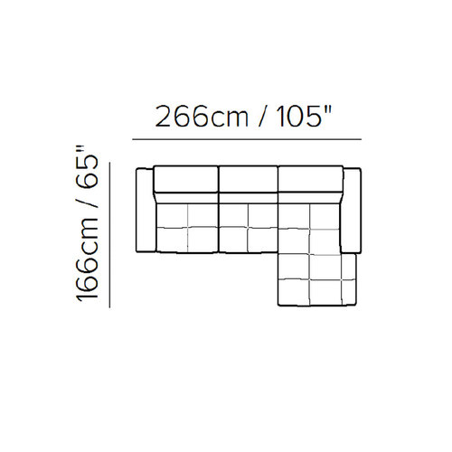 Layout C:  Two Piece Sectional - 65" x 105"