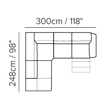 Layout B: Two Piece Reclining Sectional - 98" x 118"