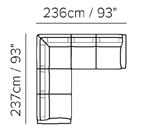 Layout C: Two Piece Sectional  93" x 93"