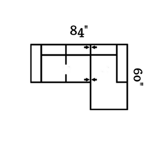 Layout E: Two Piece Sectional 84" x 60"