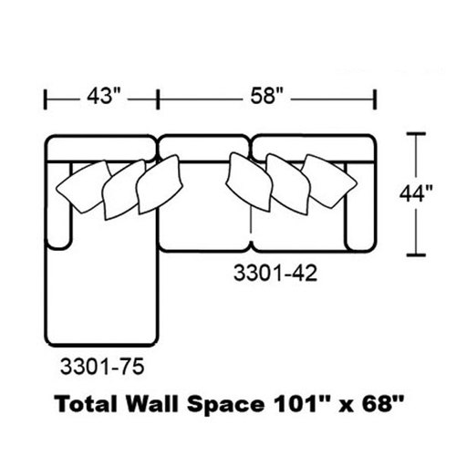 Layout A: Two Piece Sectional 68"x 101"