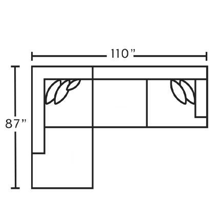 Layout A:  Two Piece Sectional 87" x 110"