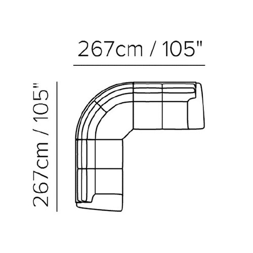 Layout E: Three Piece Reclining Sectional - 105" x 105"