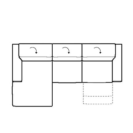 Layout A: Three Piece Reclining Sectional 117" Wide