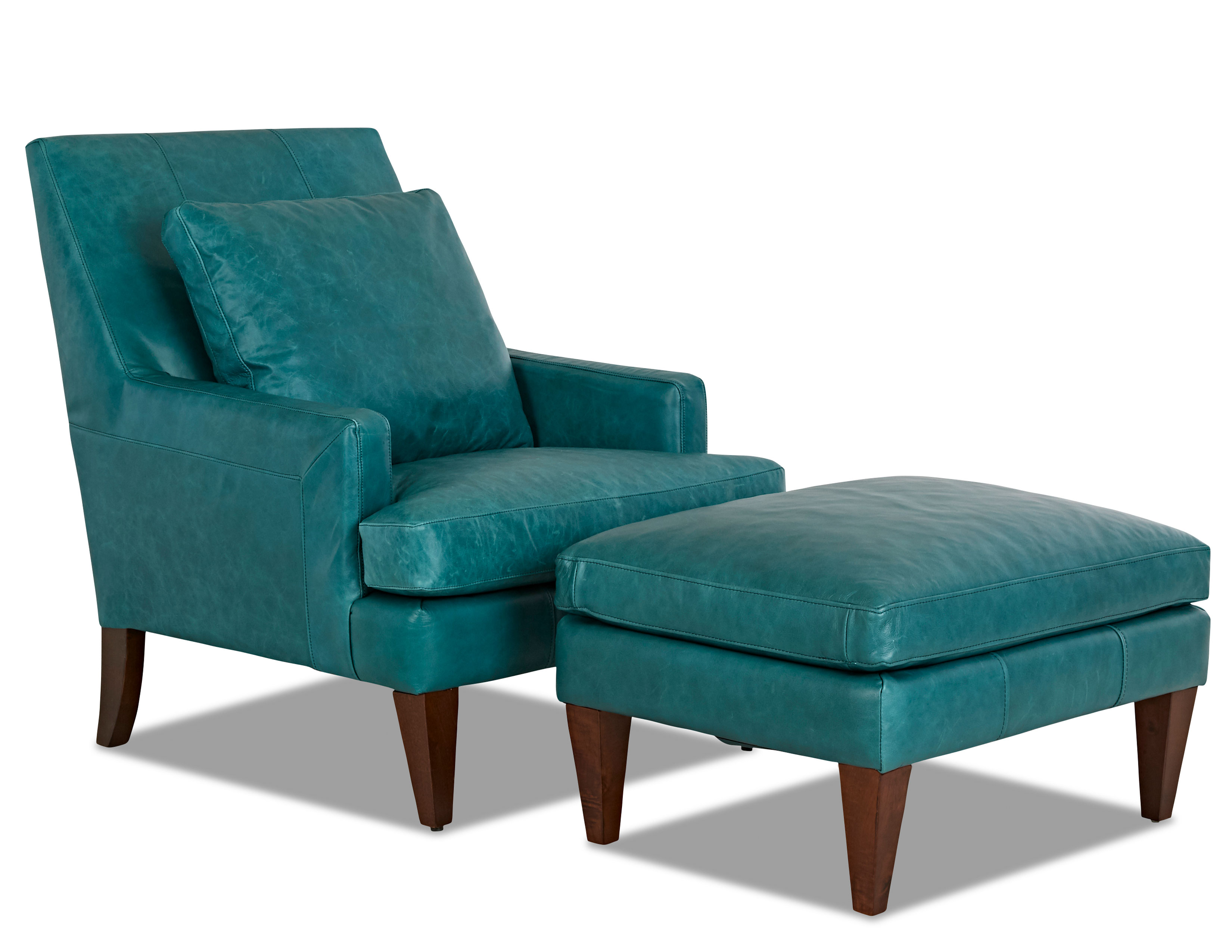 100 Full Grain Teal Leather Miami Chair