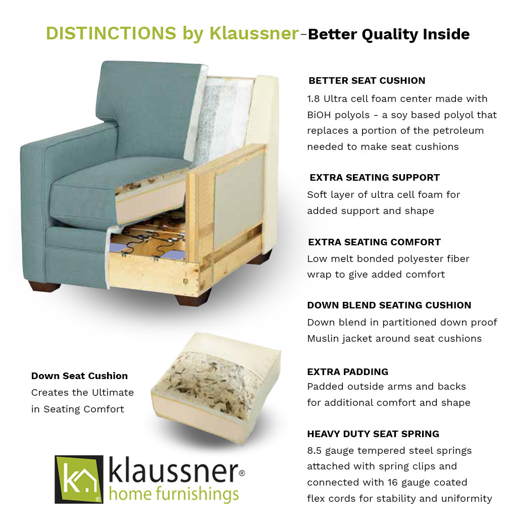 sofa with attached seat cushions