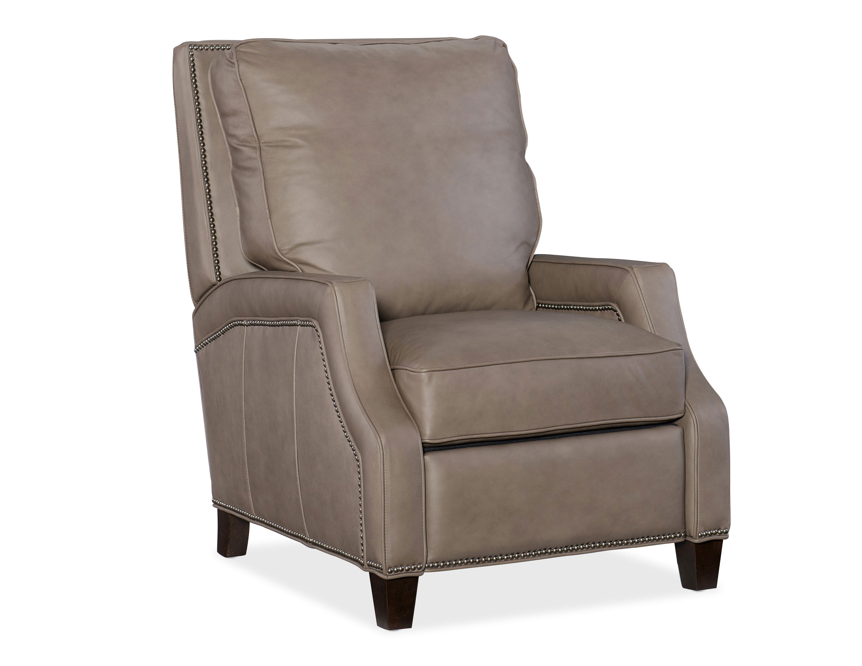 Caleigh Leather Recliner W Nailhead Trim Sofas And Sectionals