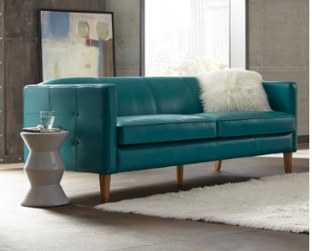 Miami 1638 Leather Sofa In Seafoam In Stock Sofas And Sectionals
