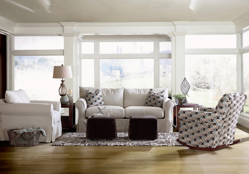 Jenny Slipcover Sofa with Down Cushions Sofas and Sectionals