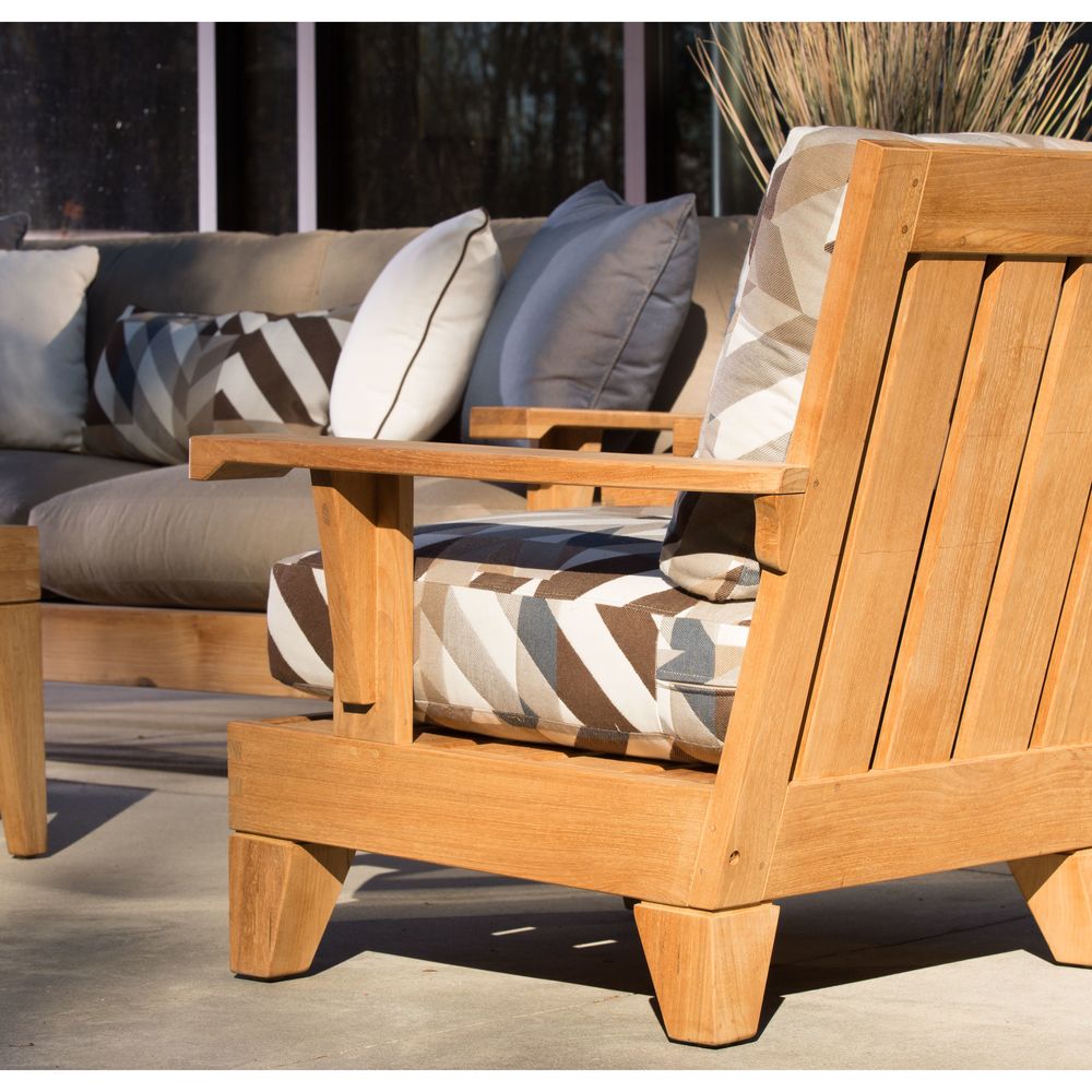 Saranac Outdoor Teak Lounge Chair (Made to Sofas and Sectionals