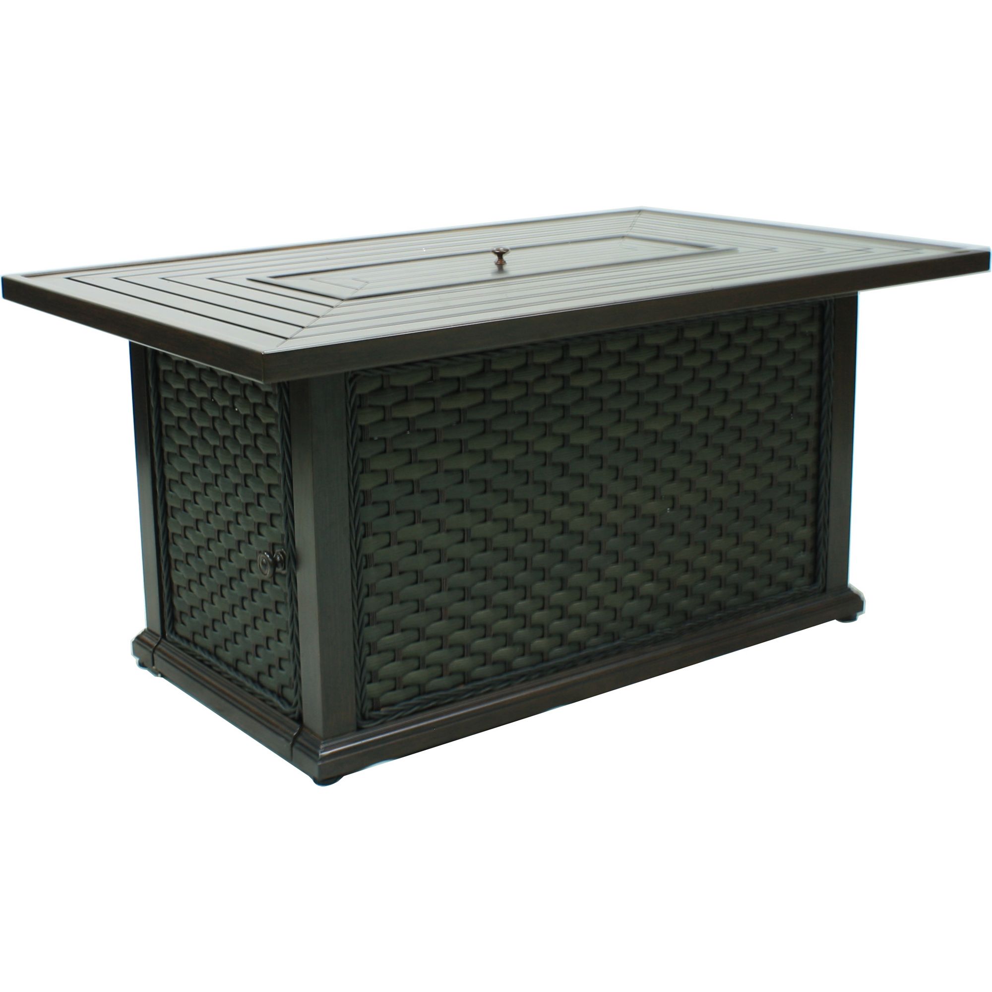 Leeward Outdoor Wicker Rectangular Fire Pit Sofas And Sectionals