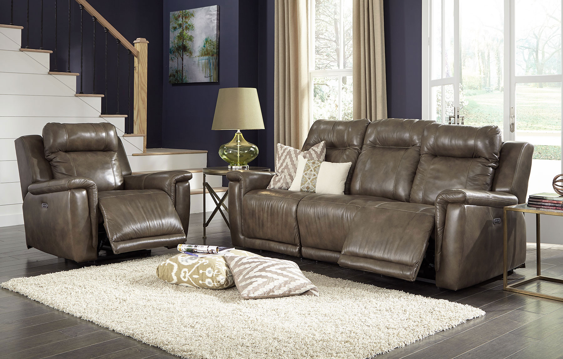 Riley Power Reclining Sofa W Headrest Sofas And