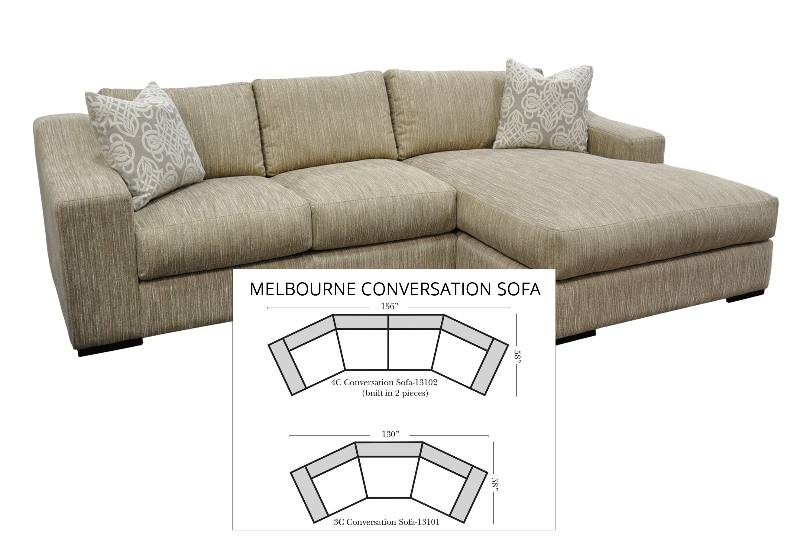 Melbourne 130 Or 156 Conversation Sofas And Sectionals