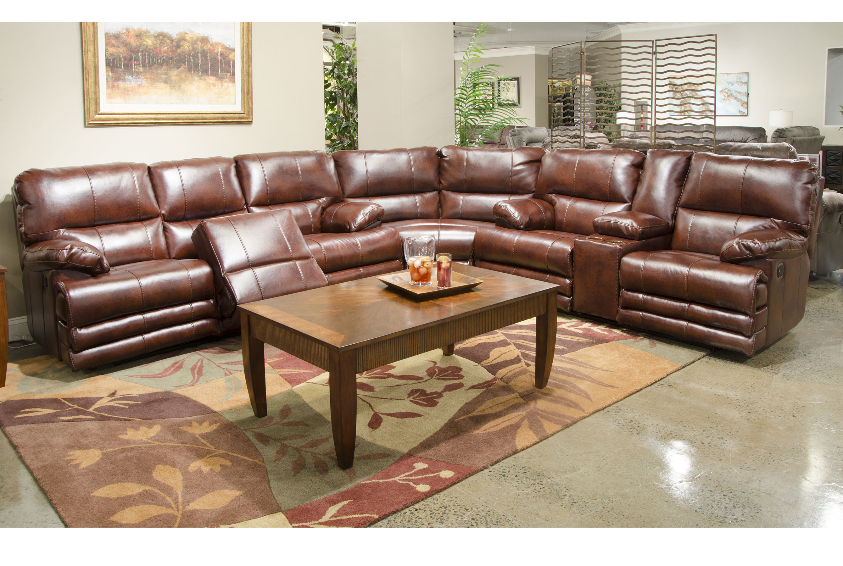 Austin 3 Piece Reclining Sectional with Exended Sofas and Sectionals