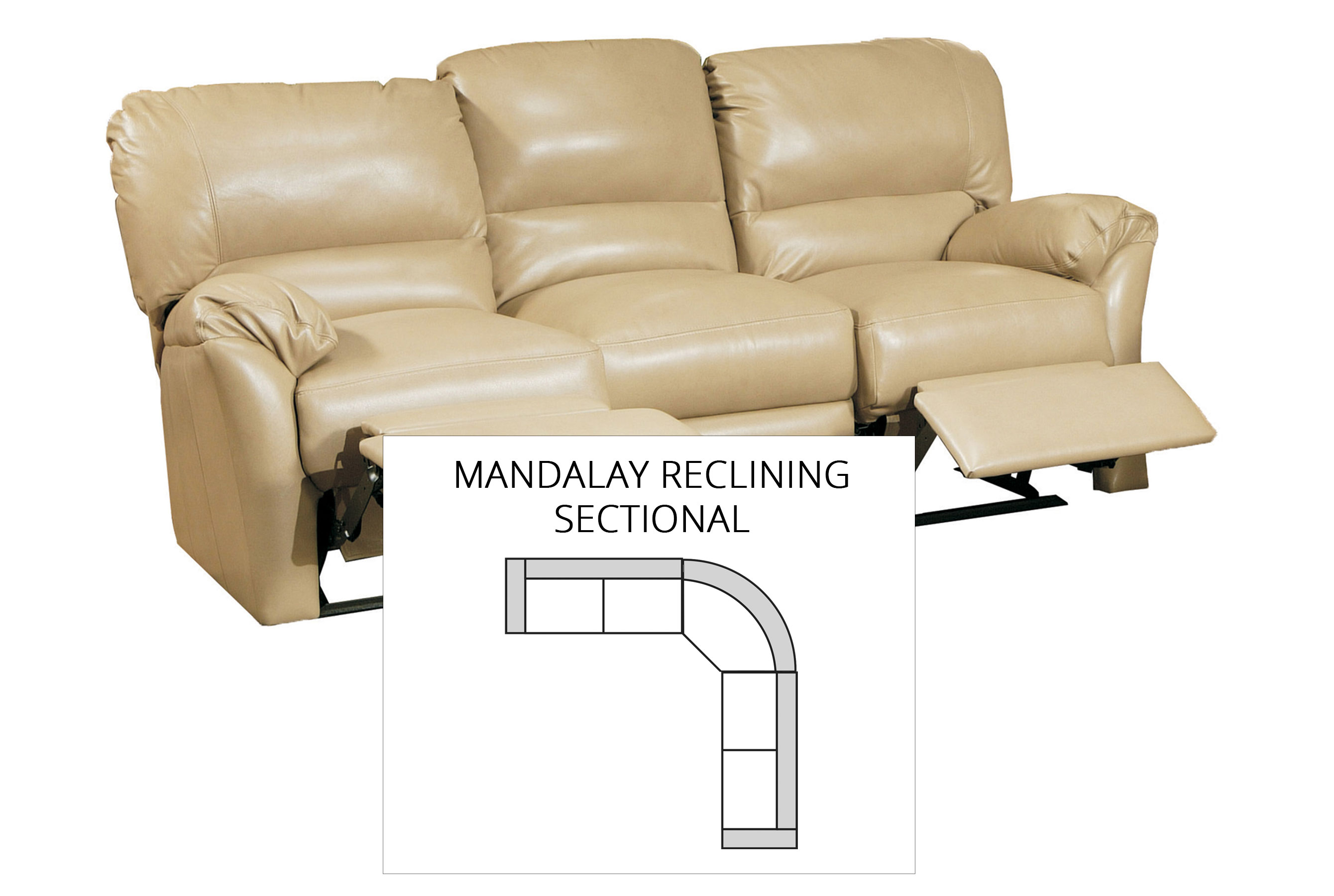 Mandalay Reclining Sectional All Leather Sofas And Sectionals Mandalay Reclining Sectional All