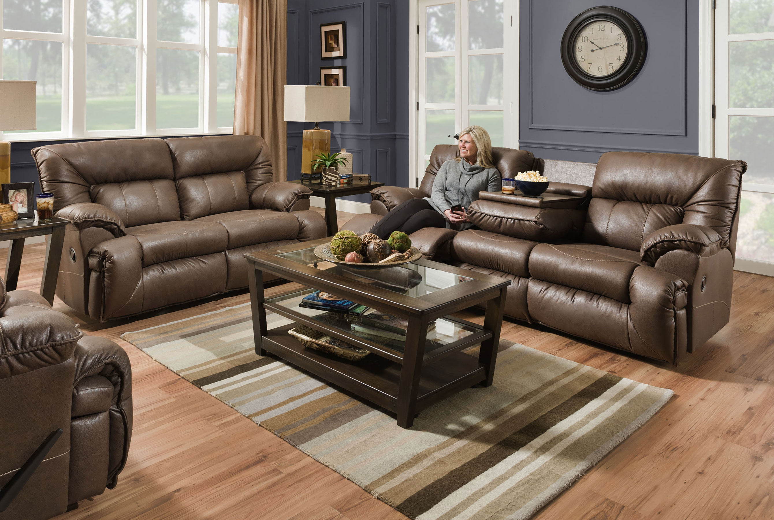 Hector 764 Reclining Sofa W Drop Down Table Sofas And Sectionals