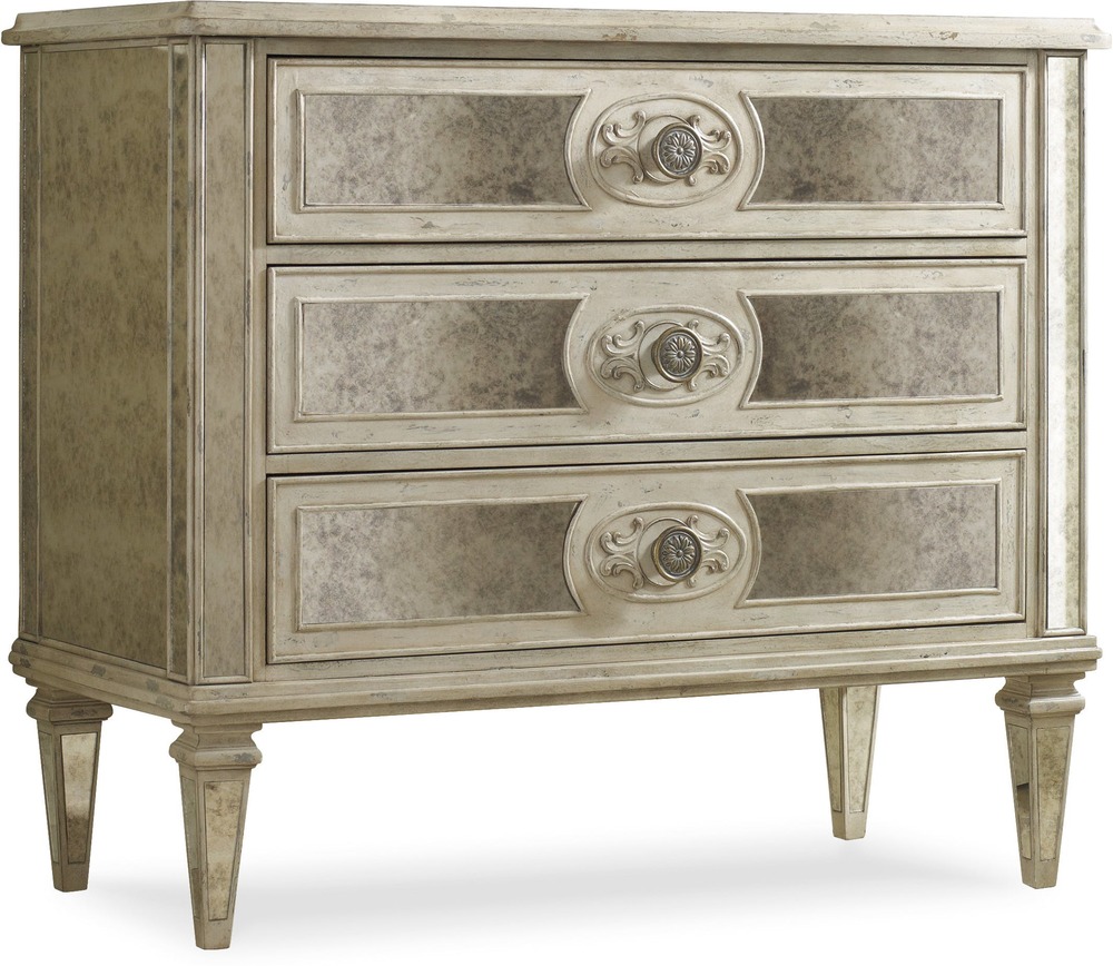 Three Drawer Antique Mirrored Chest 5125 85001 Sofas And Sectionals