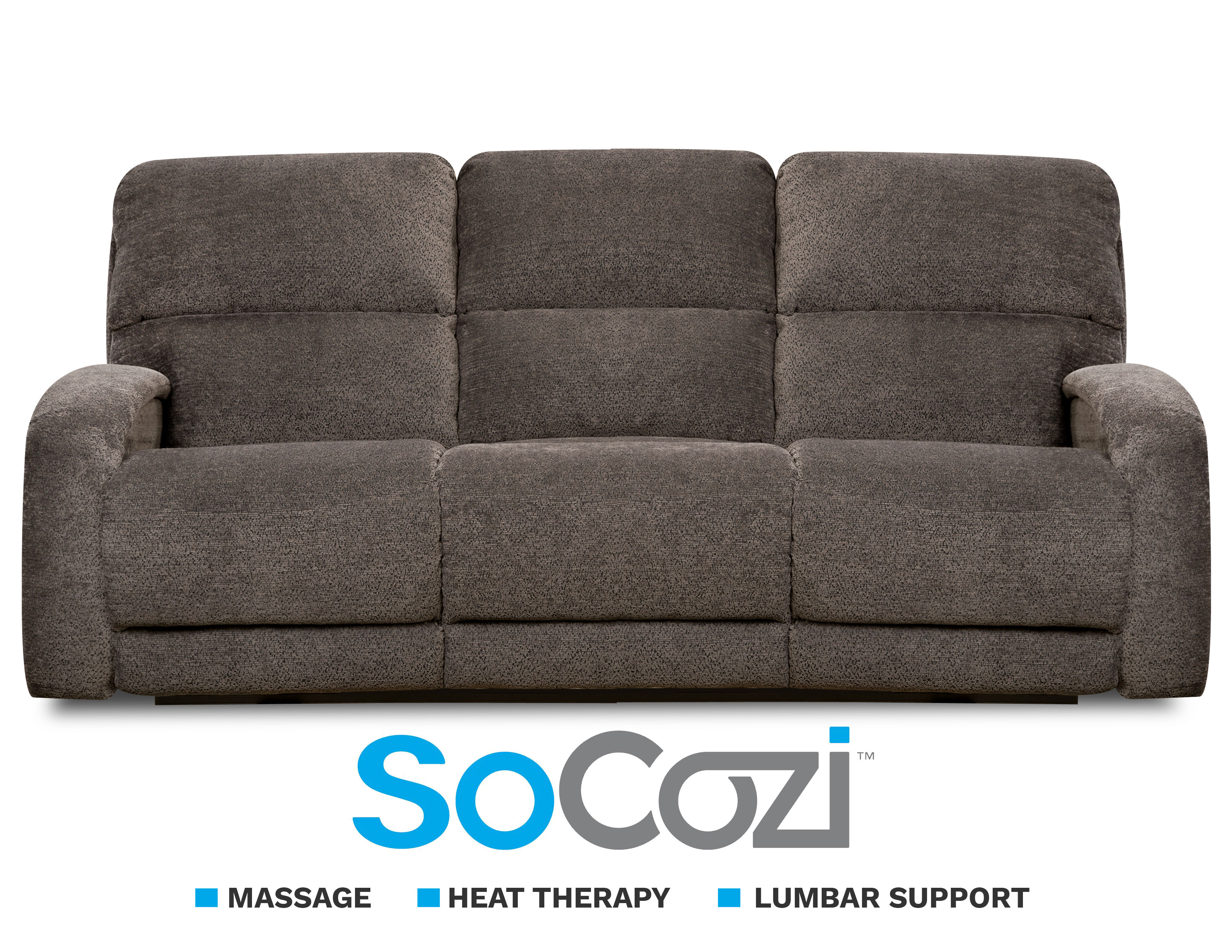 Fandango Reclining Sofa w/ Massage + Heat + Sofas and Sectionals