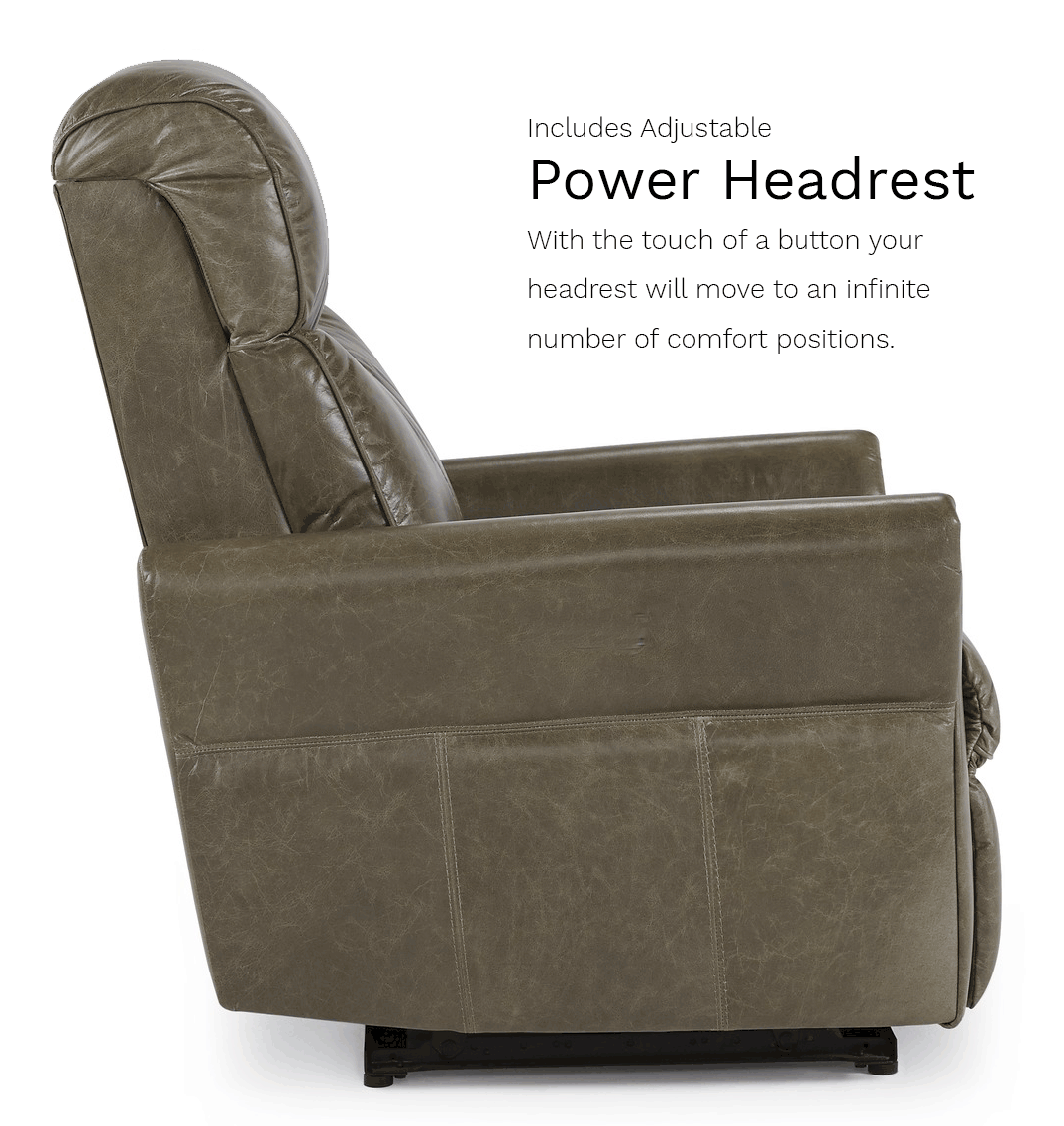 Astuzia C068 Leather Power Headrest Power Sofas and Sectionals