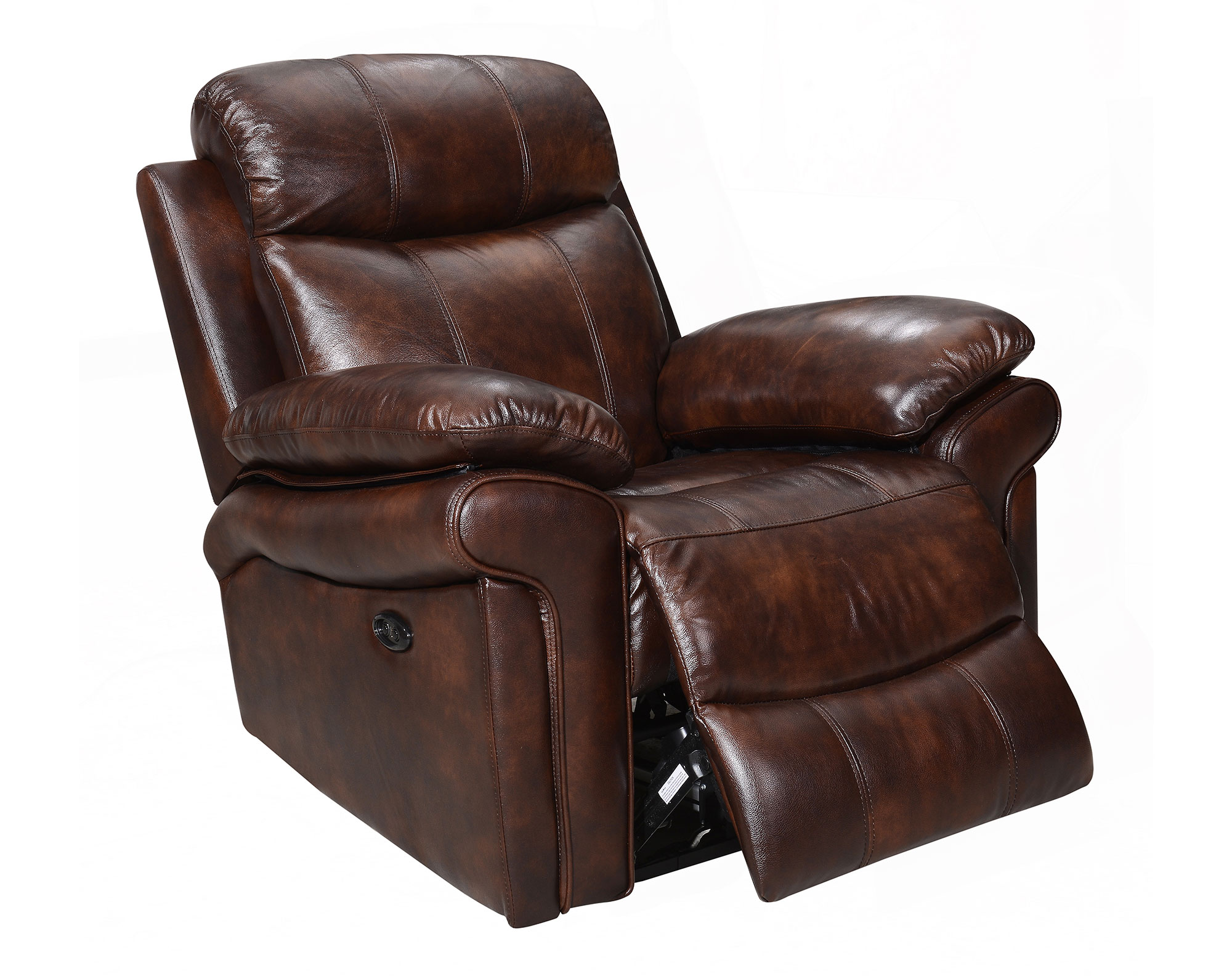 Joplin All Leather Power Recliner in Brown Sofas and Sectionals