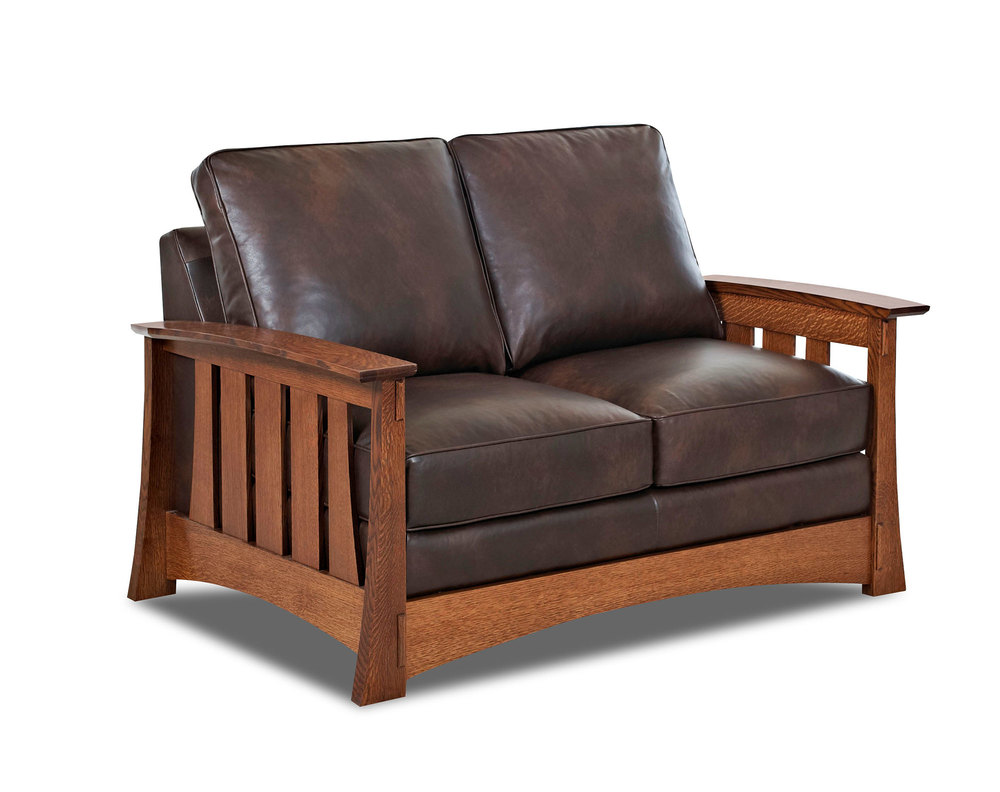 Highlands 83" Mission Leather Sofa (Made Sofas and Sectionals