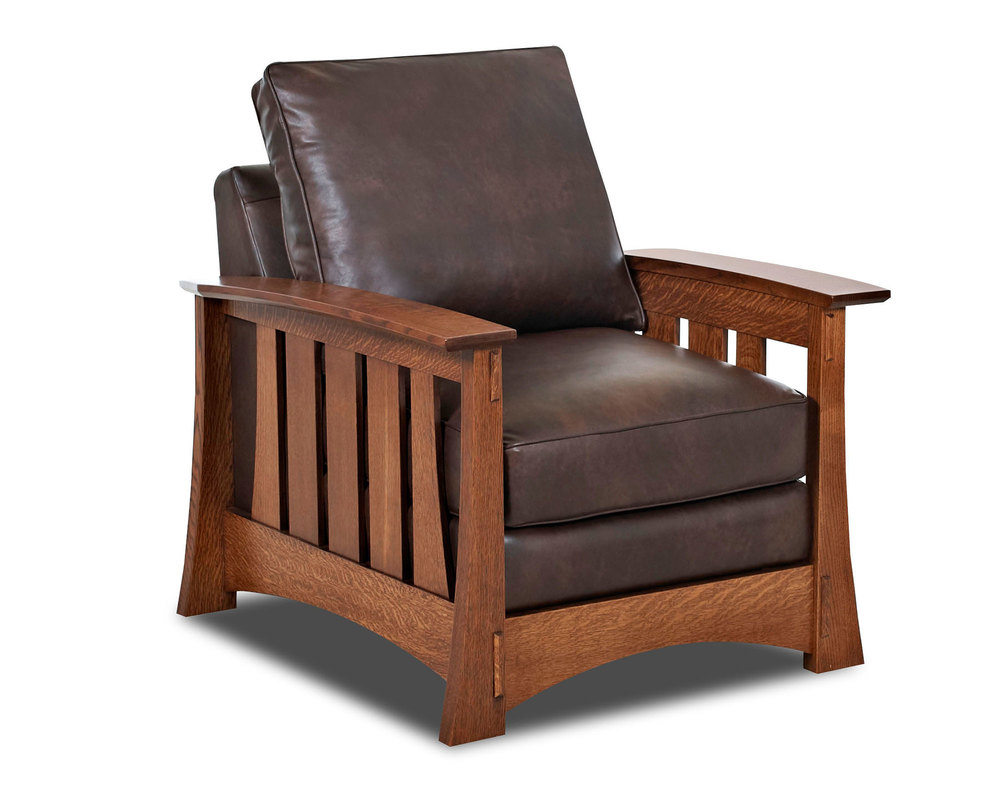 Highlands 83" Mission Leather Sofa (Made Sofas and Sectionals