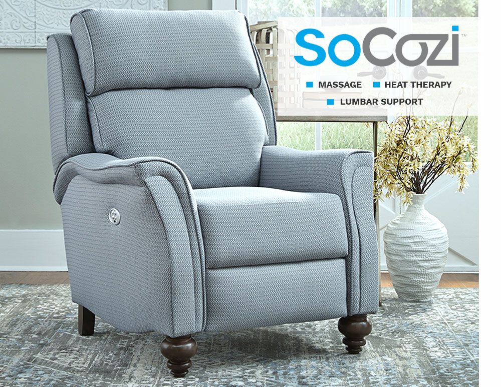 Easton HiLeg Recliner w/ Massage + Heat + Sofas and Sectionals