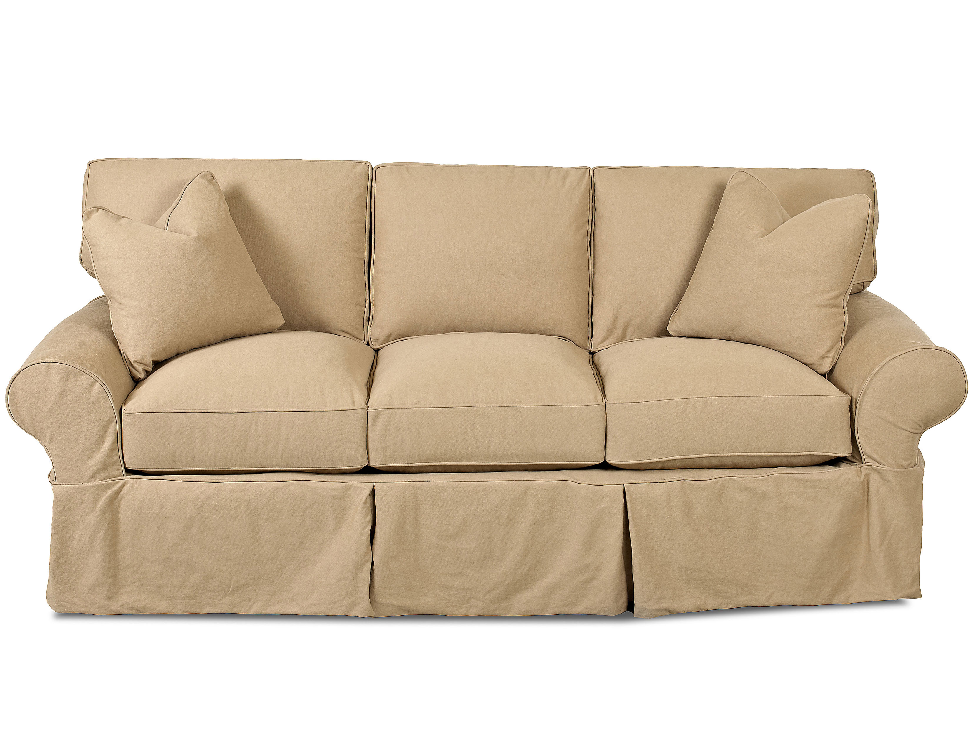 Patterns Slipcover Sofa with Down Cushions Sofas and Sectionals