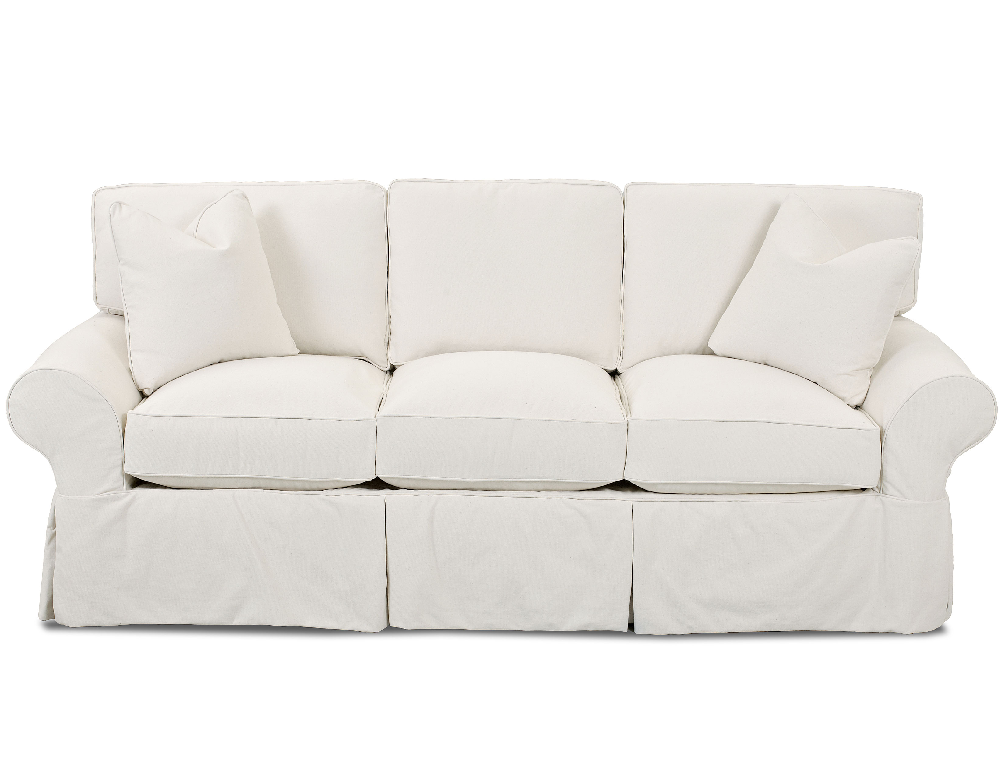 Patterns Slipcover Sofa with Down Cushions Sofas and Sectionals