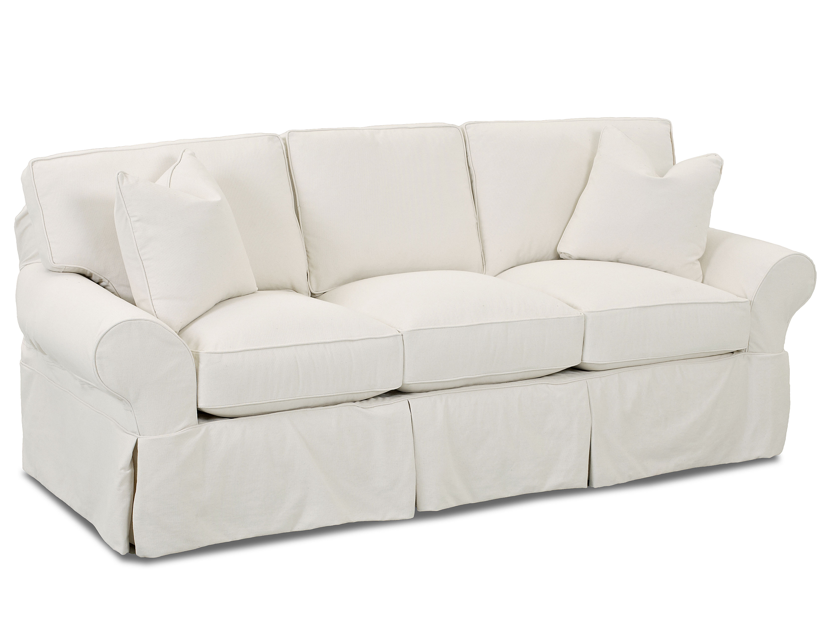 Patterns Slipcover Sofa with Down Cushions Sofas and Sectionals